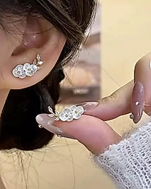 Yapraklı Mini Dal Küpe