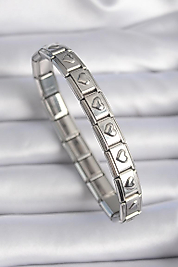 316L Çelik Gümüş Renk Kalp İşleme Nomination Charm Bileklik