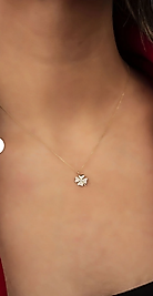 Altın aşkı Taşlı Yonca Hayalet Altın Kolye