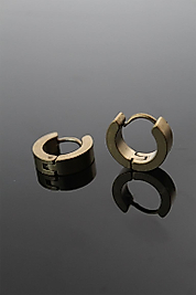 Çelik Gold Renk Halka Model Çift Küpe