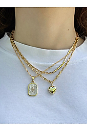 Kombin Altın Kaplama Sembol Kolye Seti